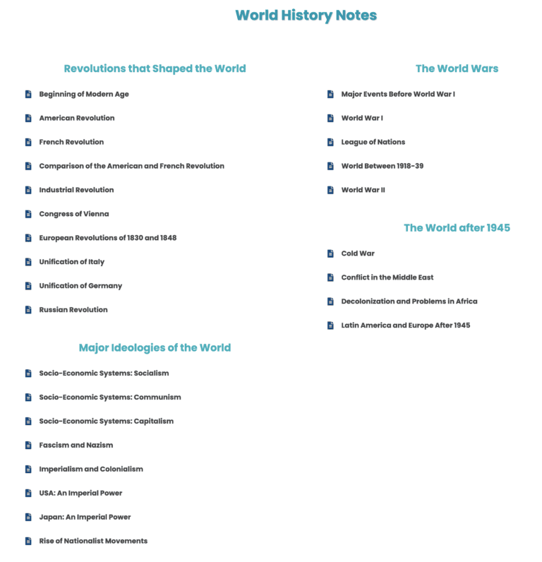 World History Notes for UPSC - LotusArise IAS