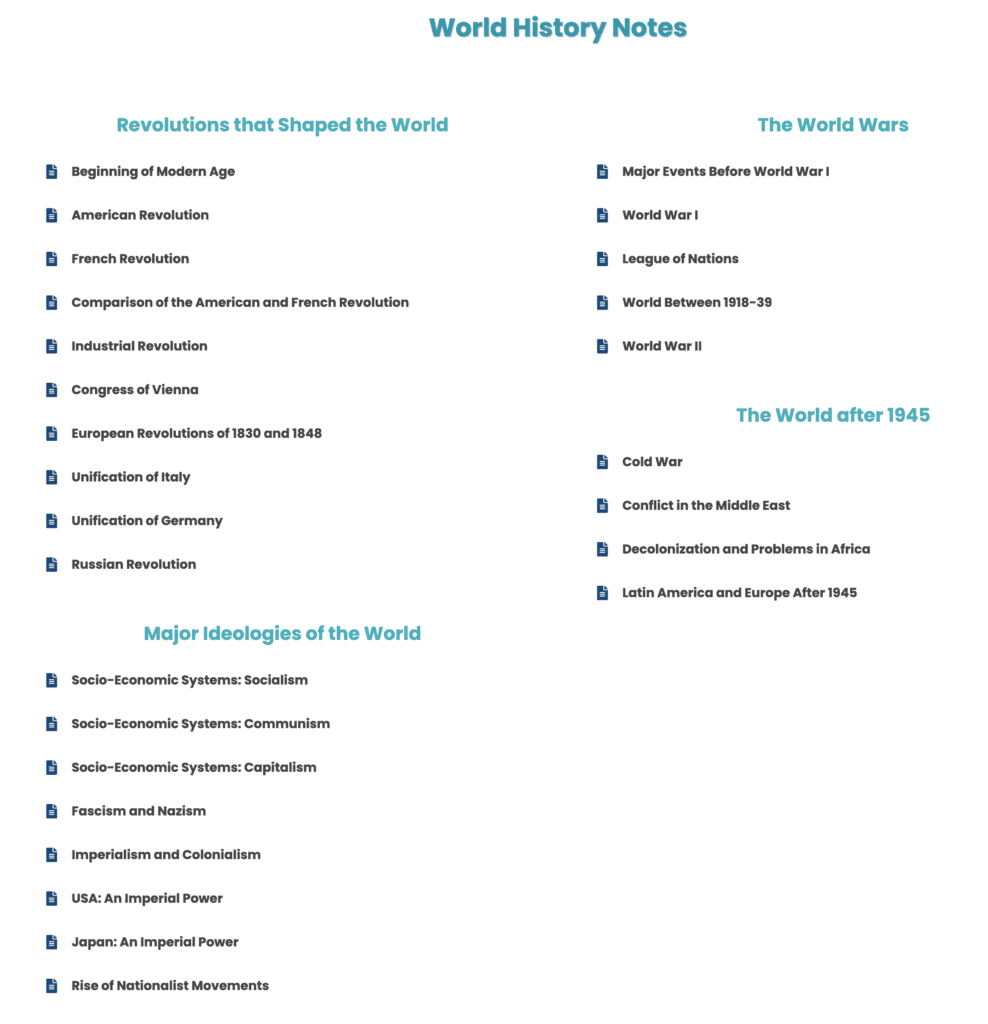 World History Notes for UPSC - LotusArise