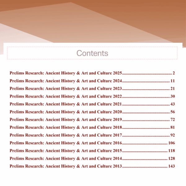 UPSC Ancient History PYQs Solutions TOC UPSC Ancient History PYQs Solutions TOC