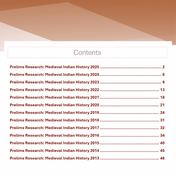 UPSC Medieval History PYQs Solutions TOC UPSC Medieval History PYQs Solutions TOC
