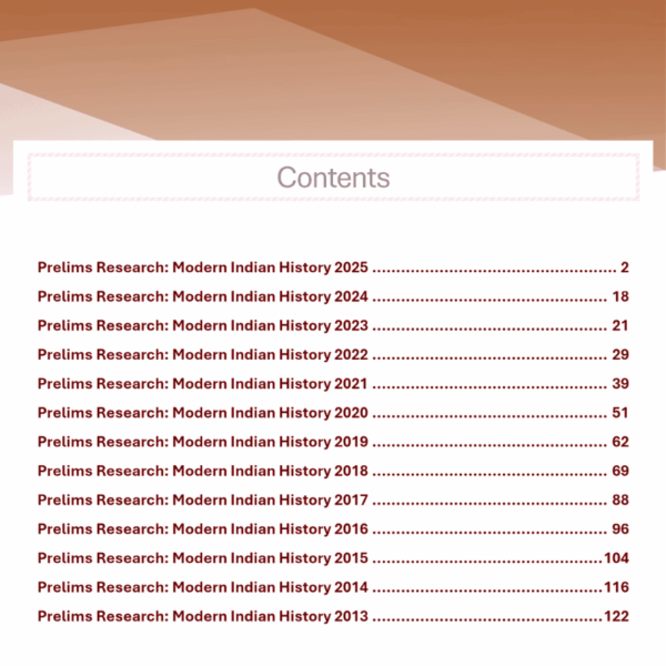 UPSC Modern History PYQs Solutions TOC UPSC Modern History PYQs Solutions TOC