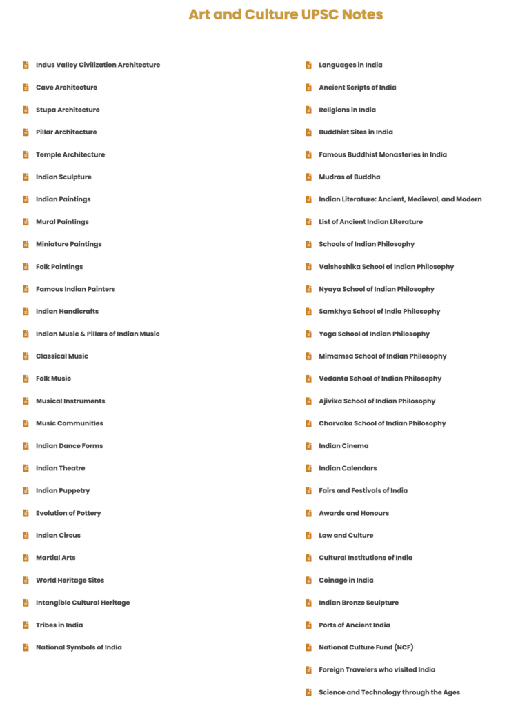 Art and Culture UPSC Notes for UPSC - LotusArise