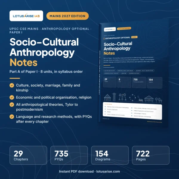Anthropology Optional Notes Paper I Part A: Socio-Cultural Anthropology Anthropology Optional Notes Paper I Part A: Socio-Cultural Anthropology