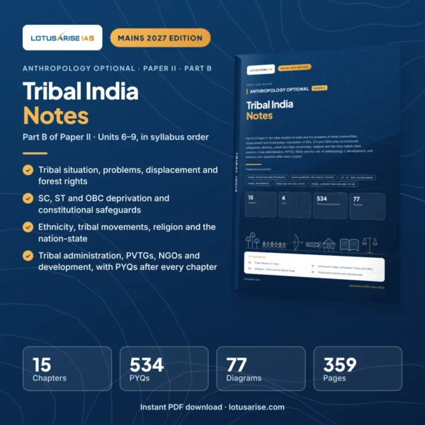 Anthropology Optional Notes Paper II Part B: Tribal India Anthropology Optional Notes Paper II Part B: Tribal India