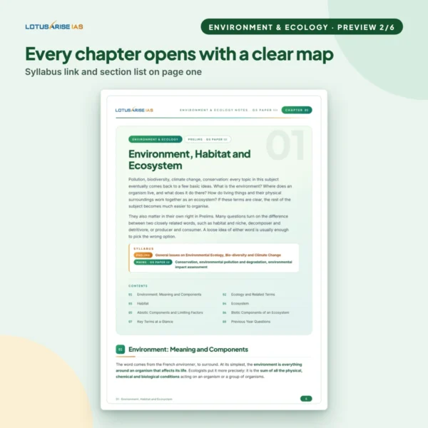 Environment and Ecology Notes - Chapter opening Environment and Ecology Notes - Chapter opening
