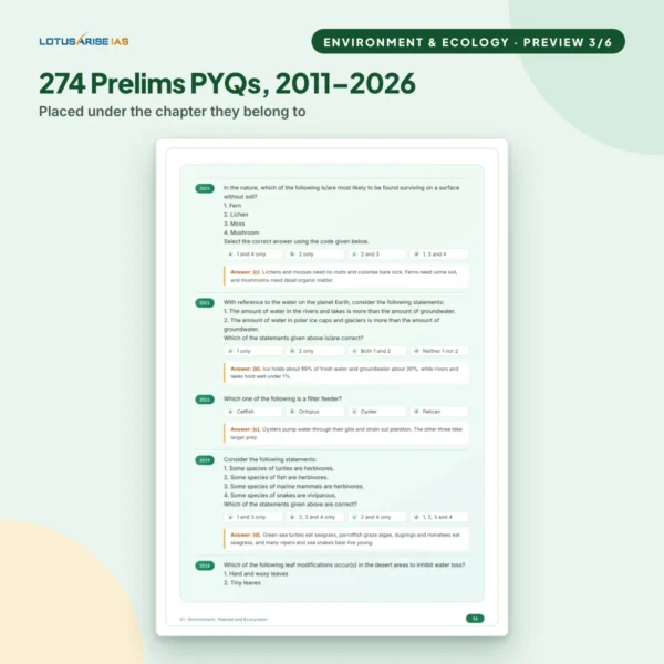 Environment and Ecology Notes - Previous Year Questions Environment and Ecology Notes - Previous Year Questions