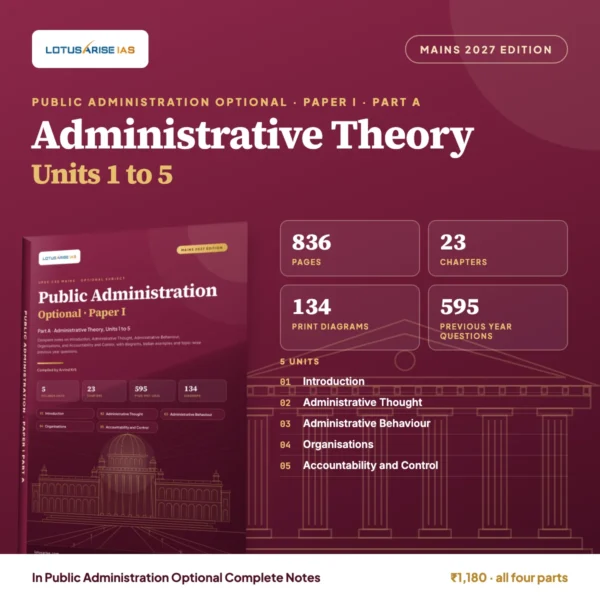 Public Administration Optional Notes Paper I Part A: Administrative Theory, Units 1 to 5 Public Administration Optional Notes Paper I Part A: Administrative Theory, Units 1 to 5