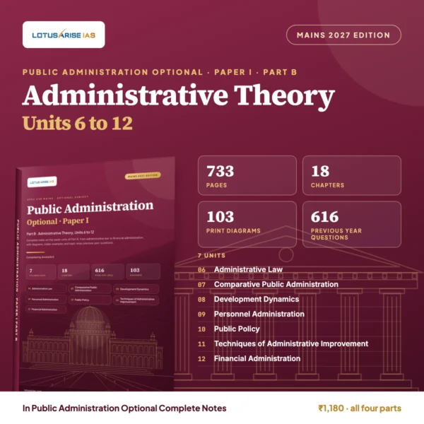 Public Administration Optional Notes Paper I Part B: Administrative Theory, Units 6 to 12 Public Administration Optional Notes Paper I Part B: Administrative Theory, Units 6 to 12