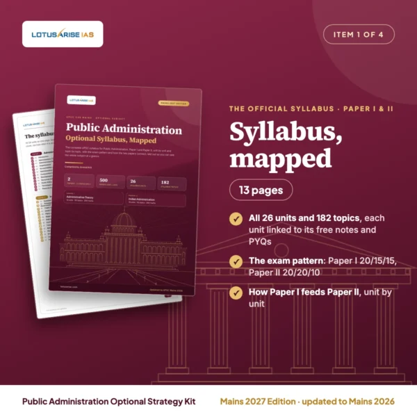 Public Administration Optional Strategy Kit 1 syllabus Public Administration Optional Strategy Kit - LotusArise IAS